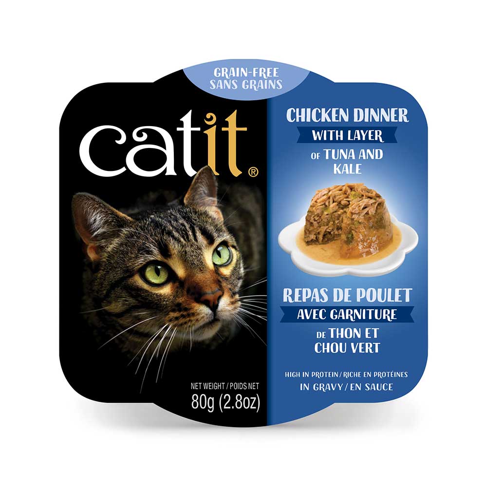 Catit Canne Pour Chat Repas De Poulet Avec Thon Et Chou Vert La Jungle De Compagnie